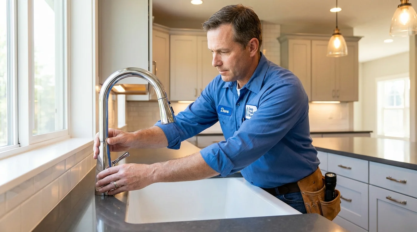 Kitchen faucet installation by Johns Plumbing LLC in Iron Mountain